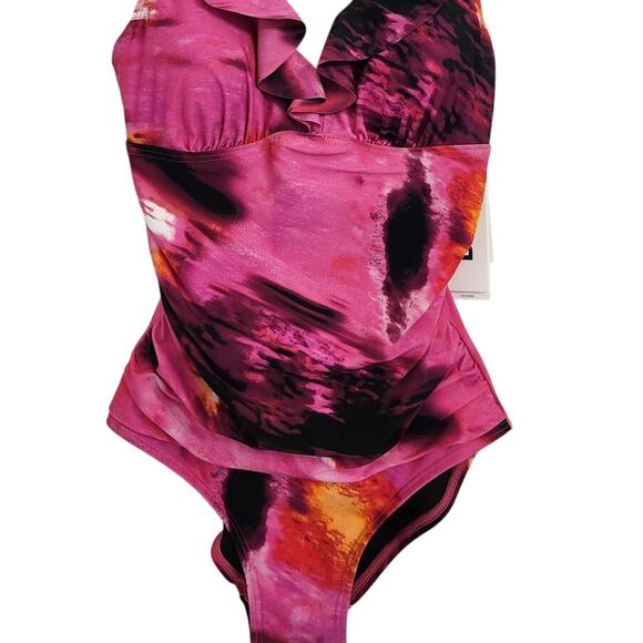 DKNY Women's Swimsuit One Piece Tummy Compression Resort Vacation S - Picture 3 of 9